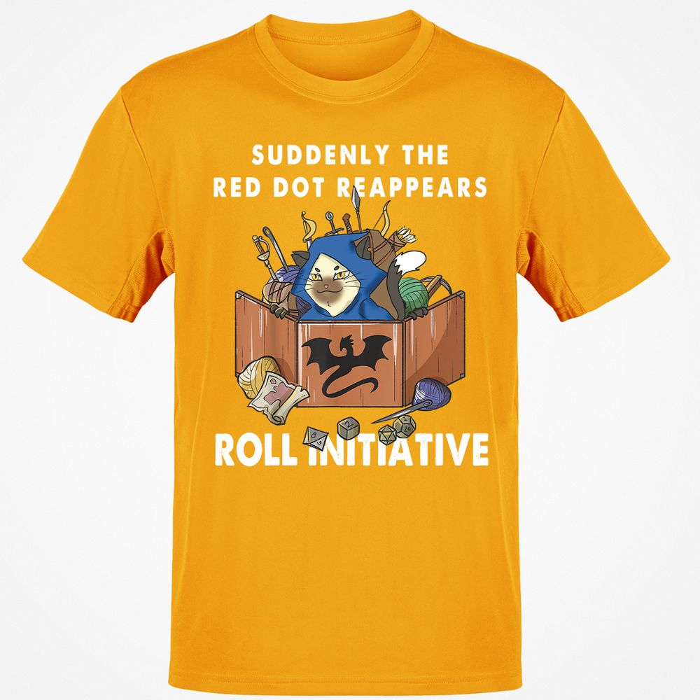 Suddenly The Red Dot Reappears Roll Initiative T-Shirt - Gold - 4