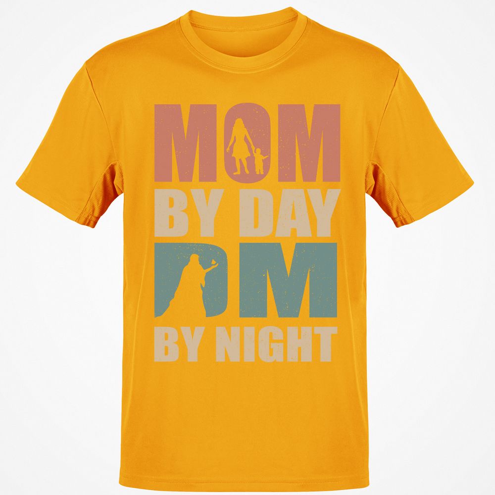 Mom By Day DM By Night Classic Unisex T-Shirt - Gold - 4