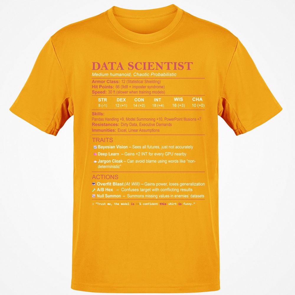 Data Scientist Stats Classic Unisex T-Shirt - Gold - 4