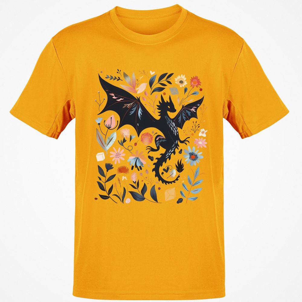 Floral DnD Dragon - Gold - 4
