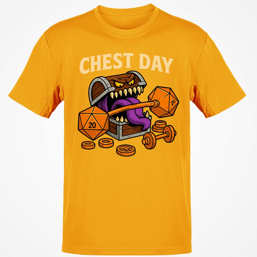Chest Day Classic Unisex T-Shirt - Gold - 4