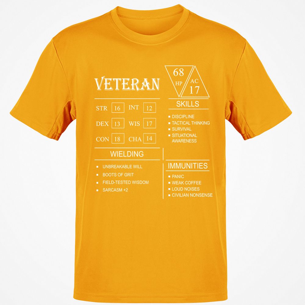 Veteran New Classic Unisex T-Shirt - Gold - 4