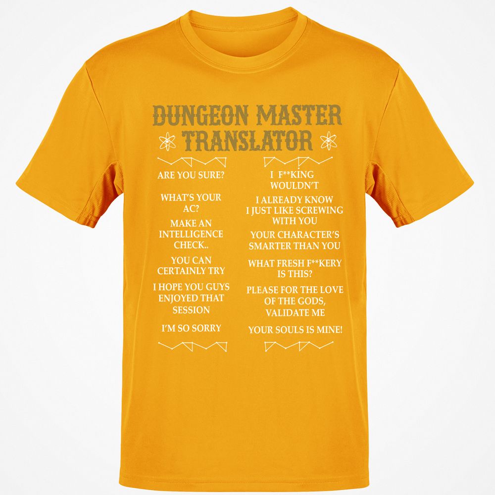 Dungeon Master Translator Classic Unisex T-Shirt - Gold - 4