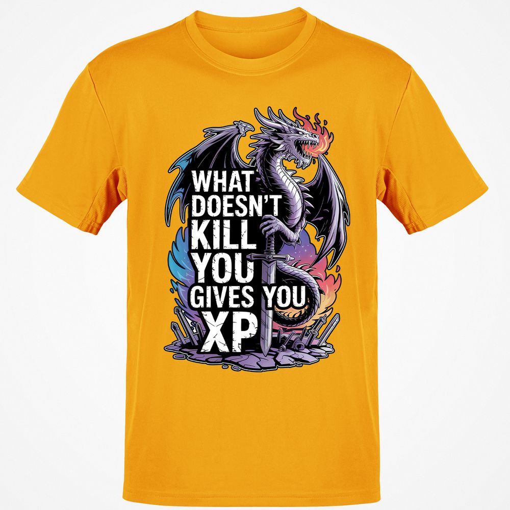 What Doesn't Kill You Dragon Classic Unisex T-Shirt - Gold - 4