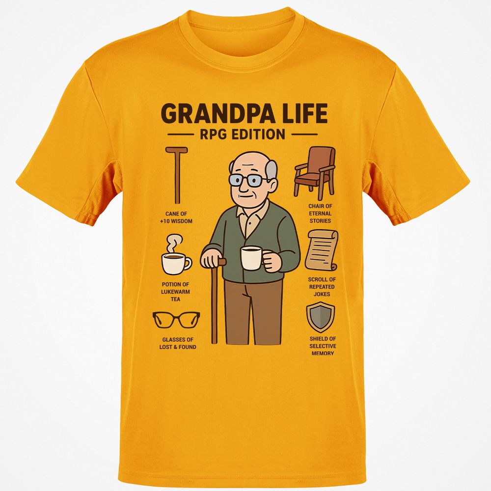 Grandpa Life RPG Edition Classic Unisex T-Shirt - Gold - 4