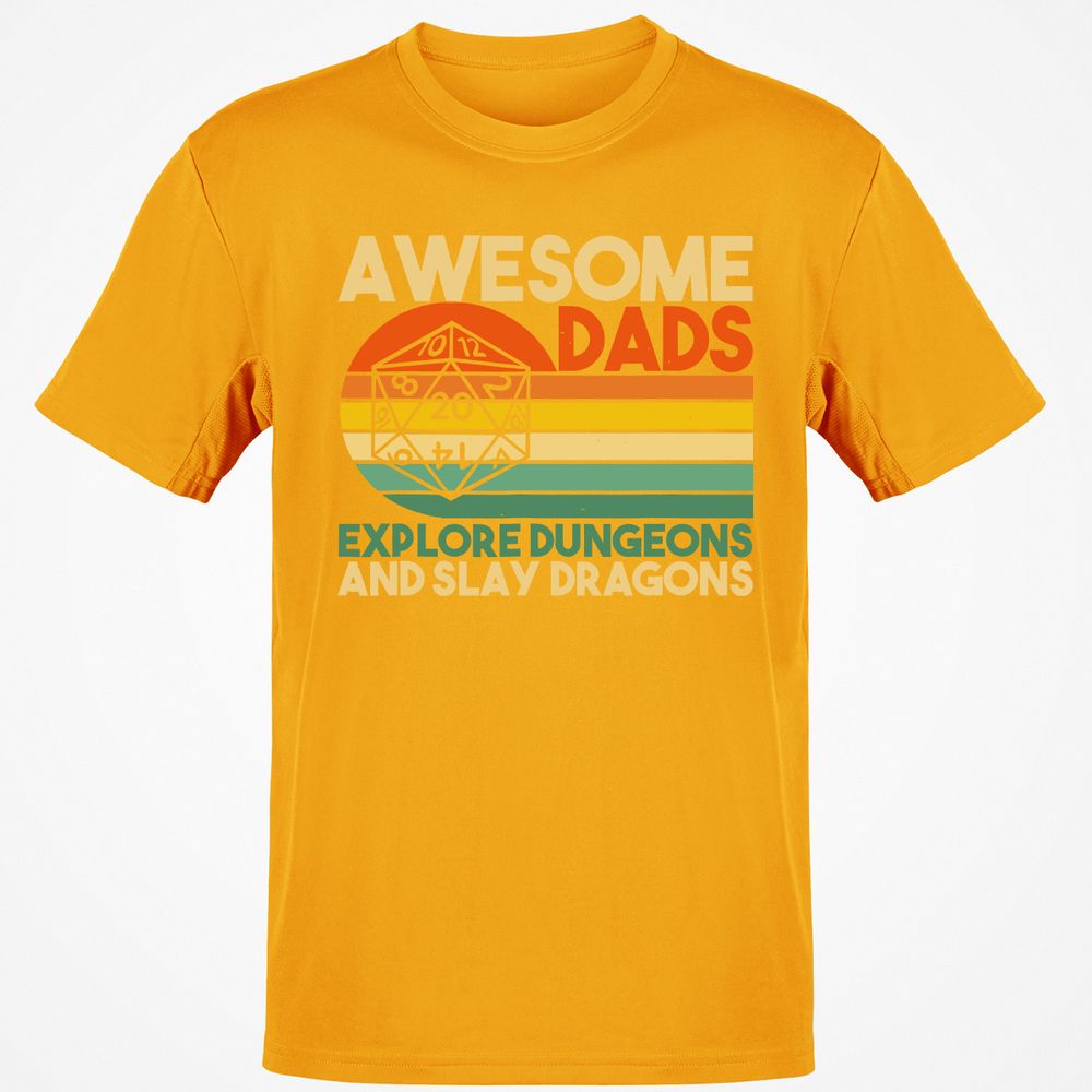 Awesome Dads Explore Dungeons Classic Unisex T-Shirt - Gold - 4