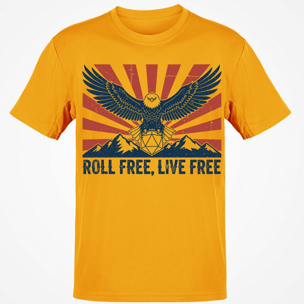 Roll Free, Live Free Classic Unisex T-Shirt - Gold - 4