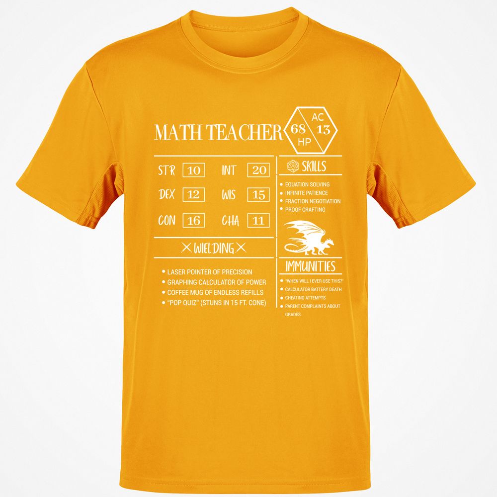 Math Teacher New Classic Unisex T-Shirt - Gold - 4