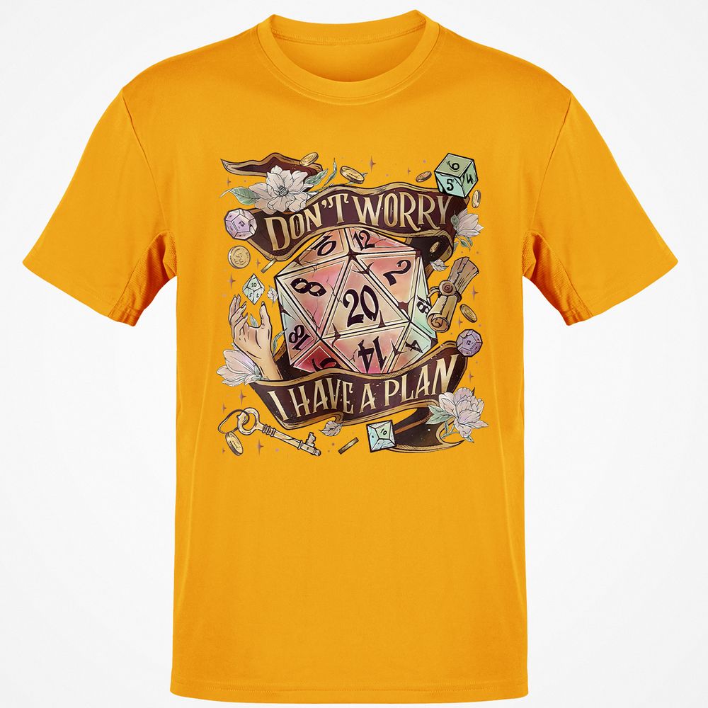 Floral Don't Worry I Have A Plan Classic Unisex T-Shirt - Gold - 4