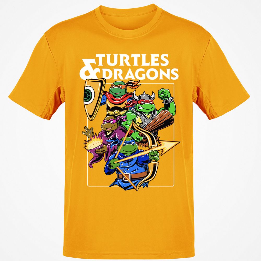 Turtles & Dragons Classic Unisex T-Shirt - Gold - 4