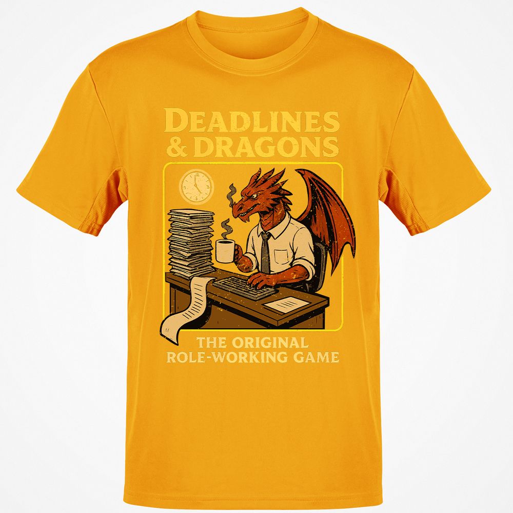 Deadlines & Dragons (Office Staff) Classic Unisex T-Shirt - Gold - 4
