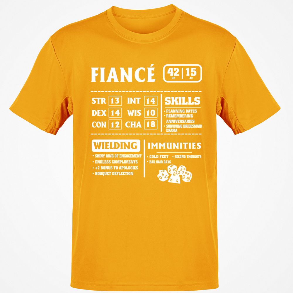 Fiance Stats Classic Unisex T-Shirt - Gold - 4