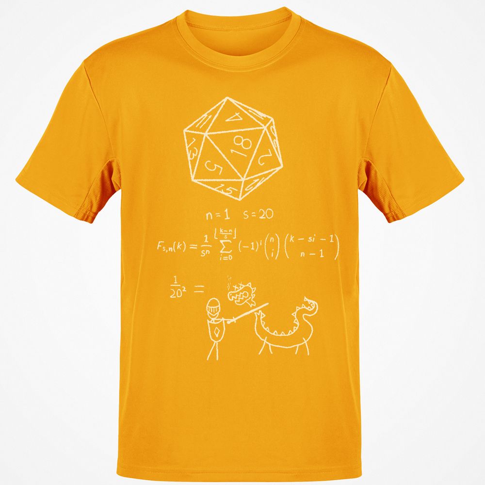 Science Of20 Sided Dice Classic Unisex T-Shirt - Gold - 4