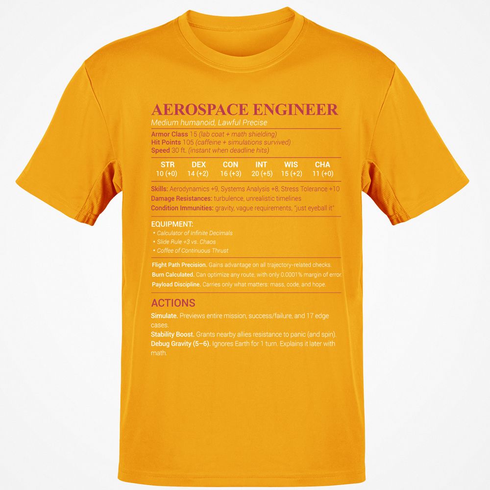 Aerospace Engineer Classic Unisex T-Shirt - Gold - 4