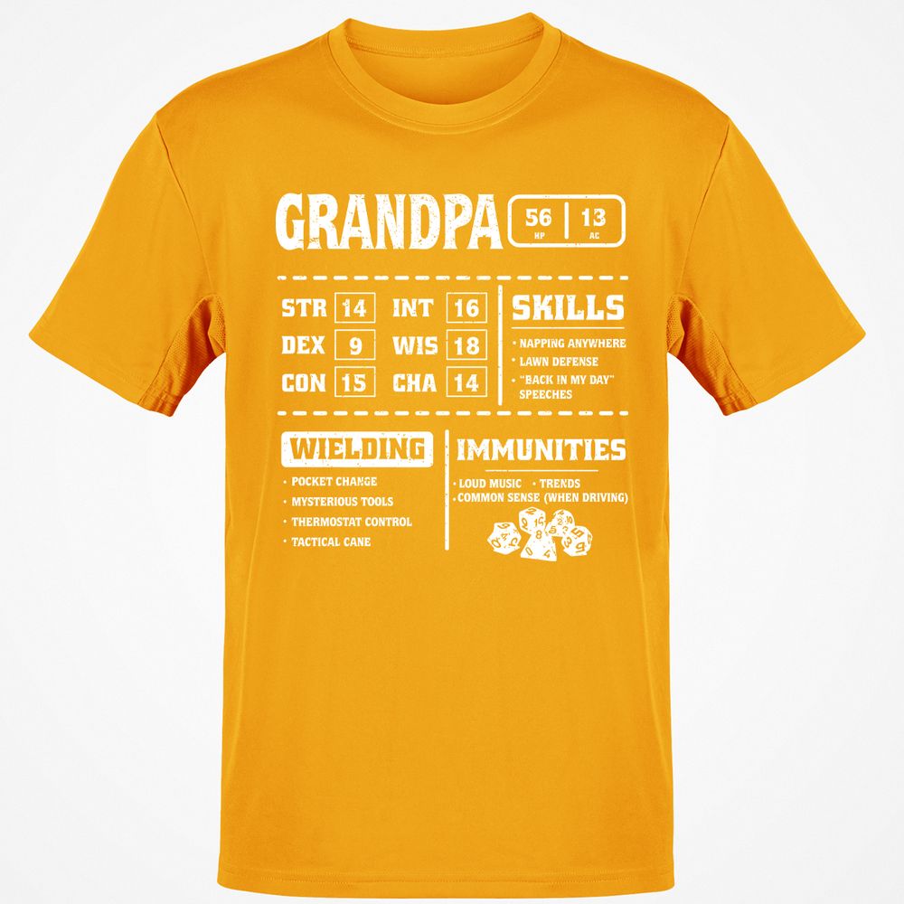 Grandpa Stats 2 Classic Unisex T-Shirt - Gold - 4