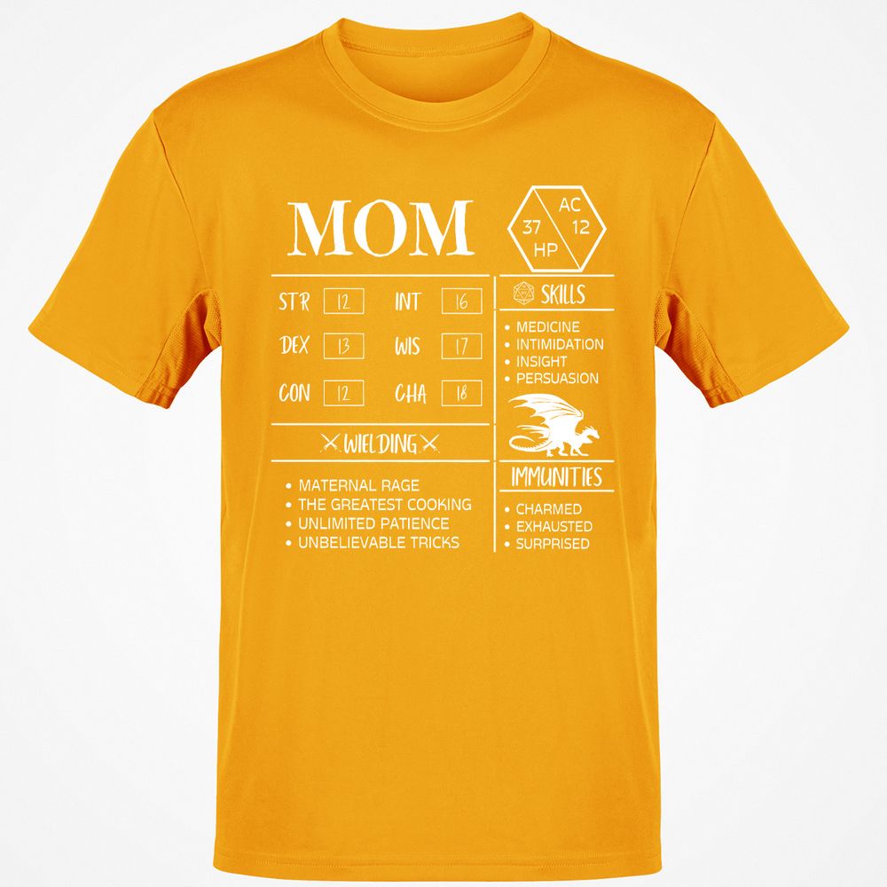 Mom Stats 2 Classic Unisex T-Shirt - Gold - 4