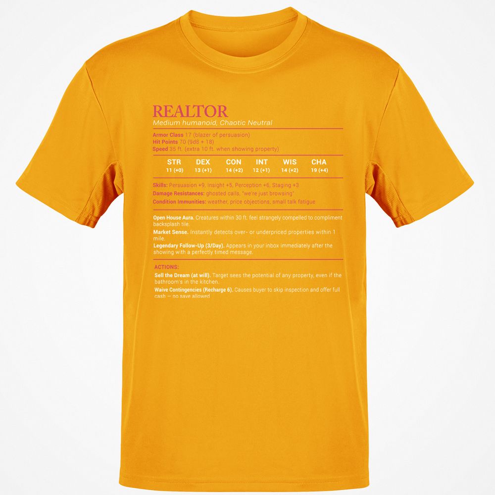 Realtor Stats Classic Unisex T-Shirt - Gold - 4