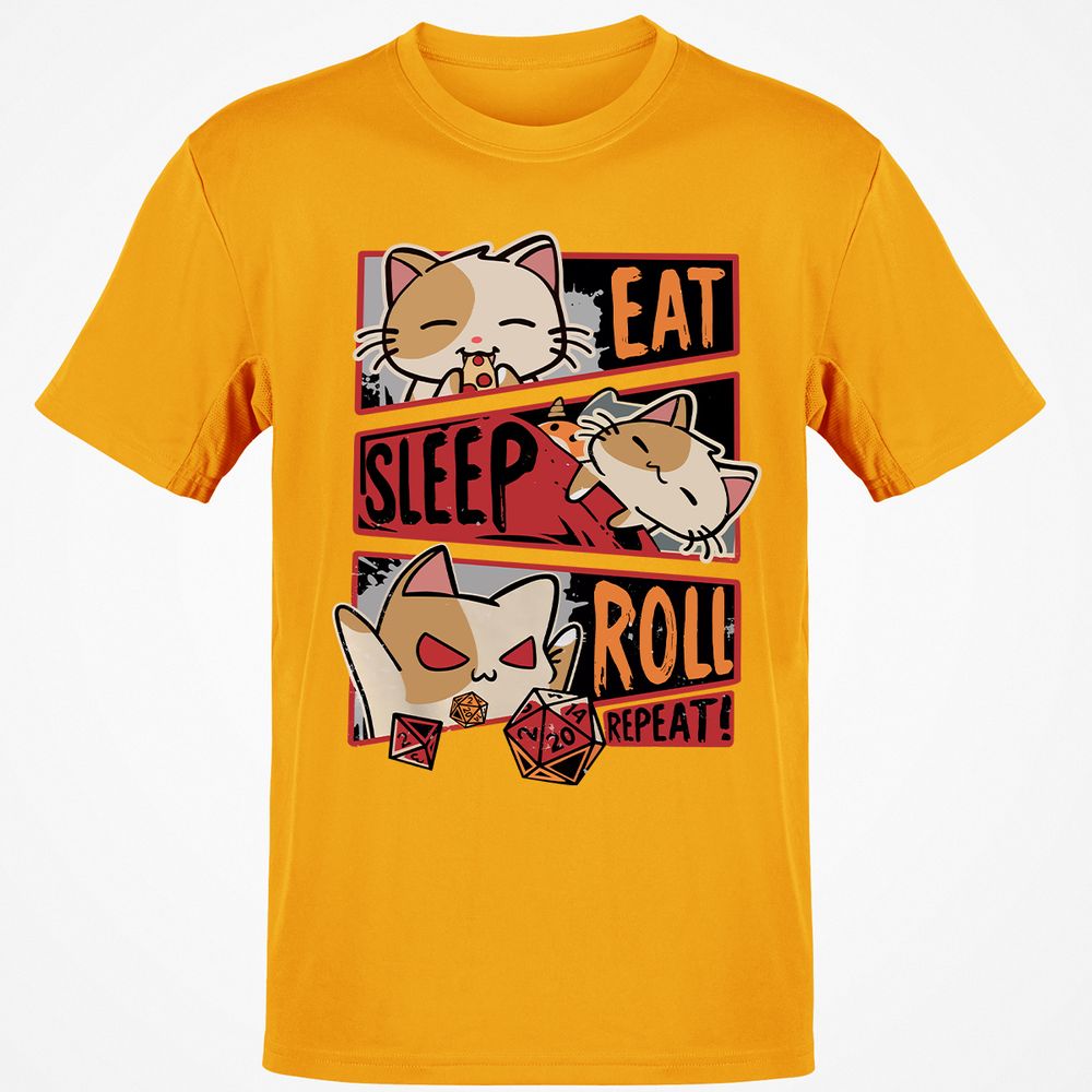 Eat Sleep Roll Repeat Classic Unisex T-Shirt - Gold - 4