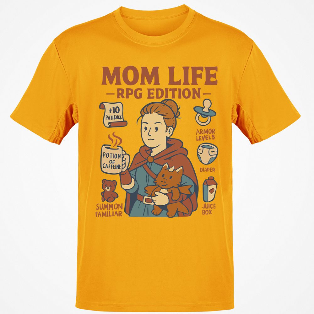 Mom Life RPG Edition Classic Unisex T-Shirt - Gold - 4