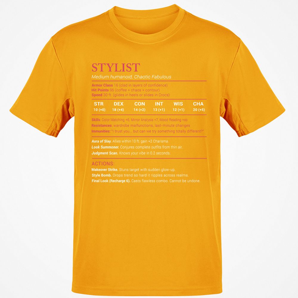 Stylist Stats Classic Unisex T-Shirt - Gold - 4