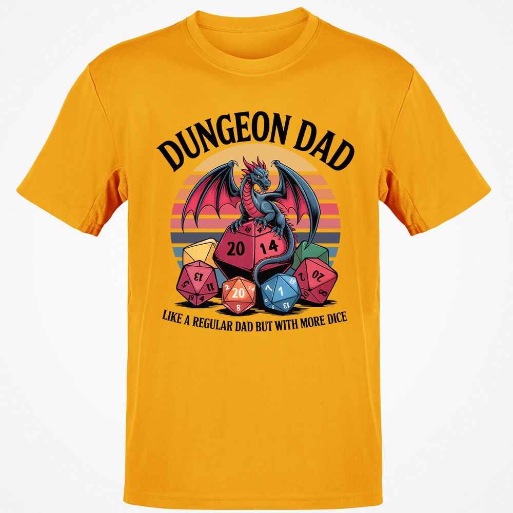 Dungeon Dad With More Dice Classic Unisex T-Shirt - Gold - 4