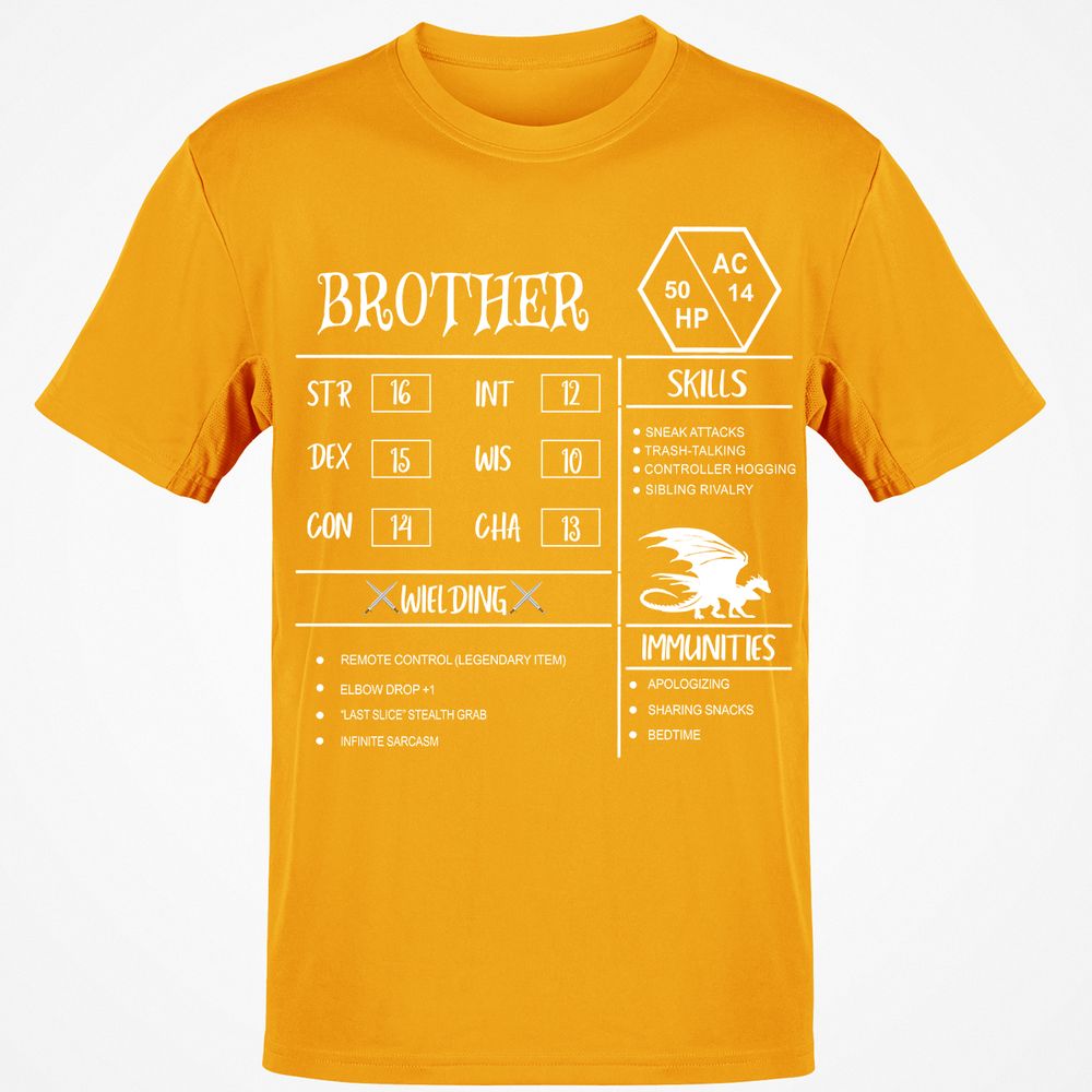 Brother Stats Classic Unisex T-Shirt - Gold - 4