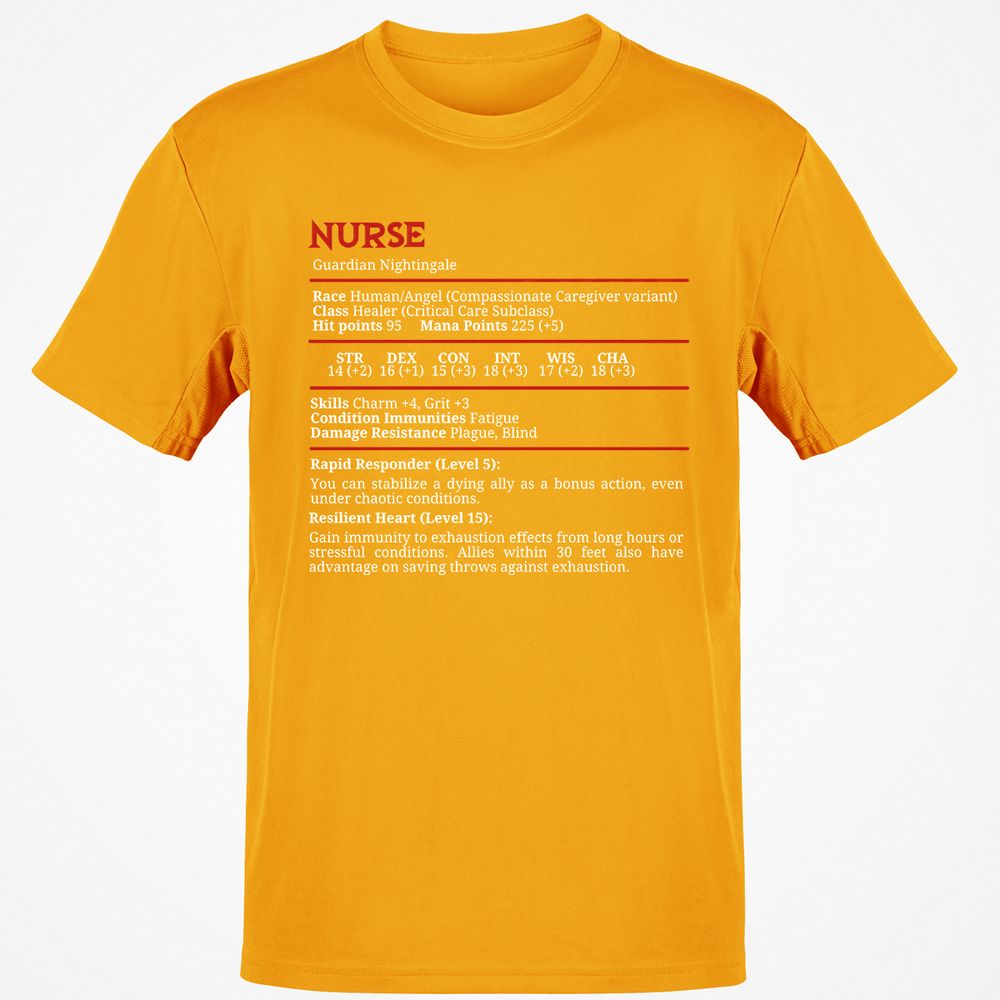 Nurse Stats Classic Unisex T-Shirt - Gold - 4