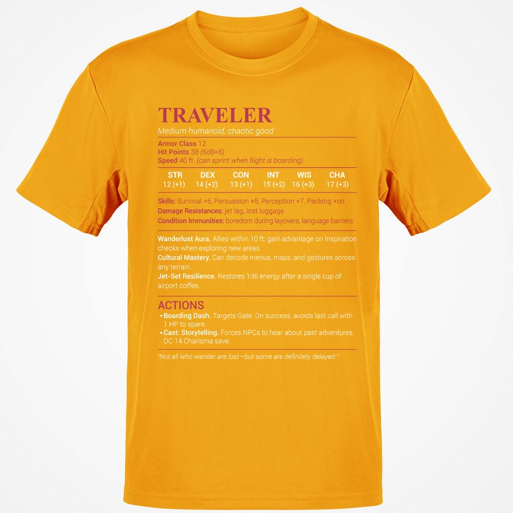Traveler Classic Unisex T-Shirt - Gold - 4