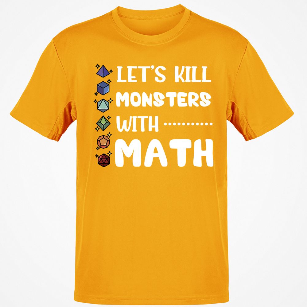 Let's Kill Monsters With Math T-Shirt - Gold - 4