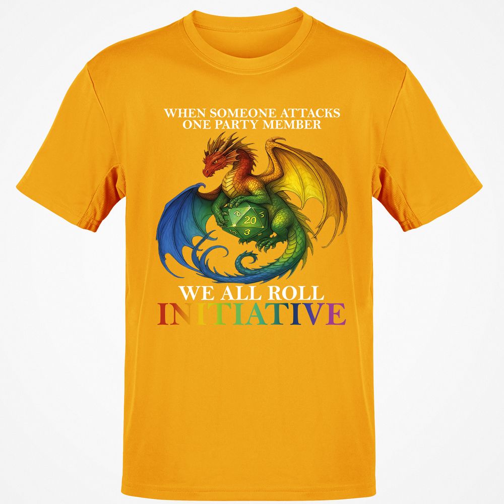 Dragon Roll For Initiative Classic Unisex T-Shirt - Gold - 4