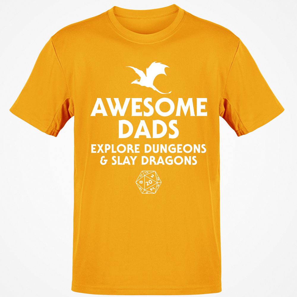Awesome Dads Slay Dragons T-Shirt - Gold - 4