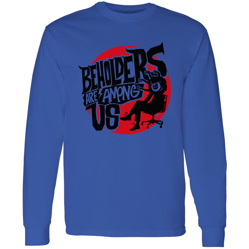 Beholders Are Among Us Long Sleeve T-Shirt - Royal - 4