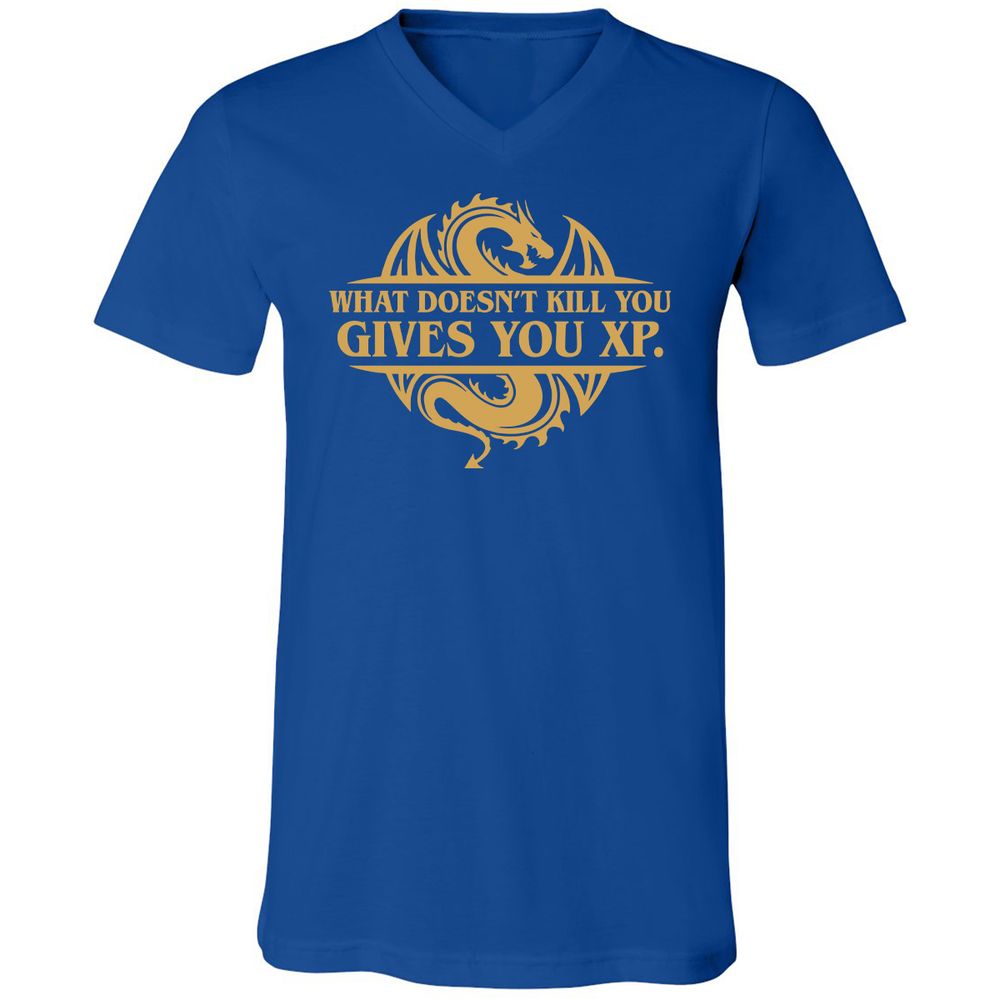 What Doesn't Kill You Gives You XP Unisex V-Neck T-Shirt - True Royal - 4