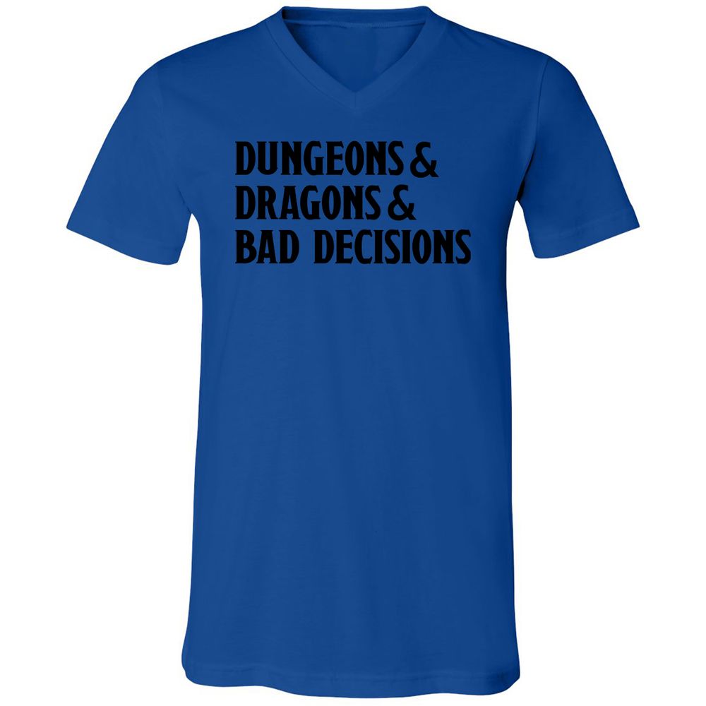 Bad Decisions Unisex V-Neck T-Shirt - True Royal - 4