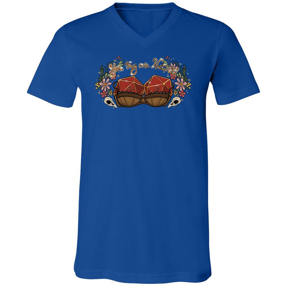Yes They're Natural Unisex V-Neck T-Shirt - True Royal - 4