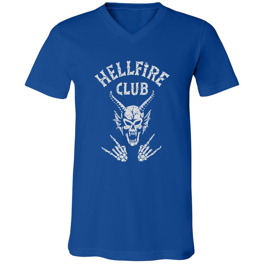 Hellfire Club Unisex V-Neck T-Shirt - True Royal - 4