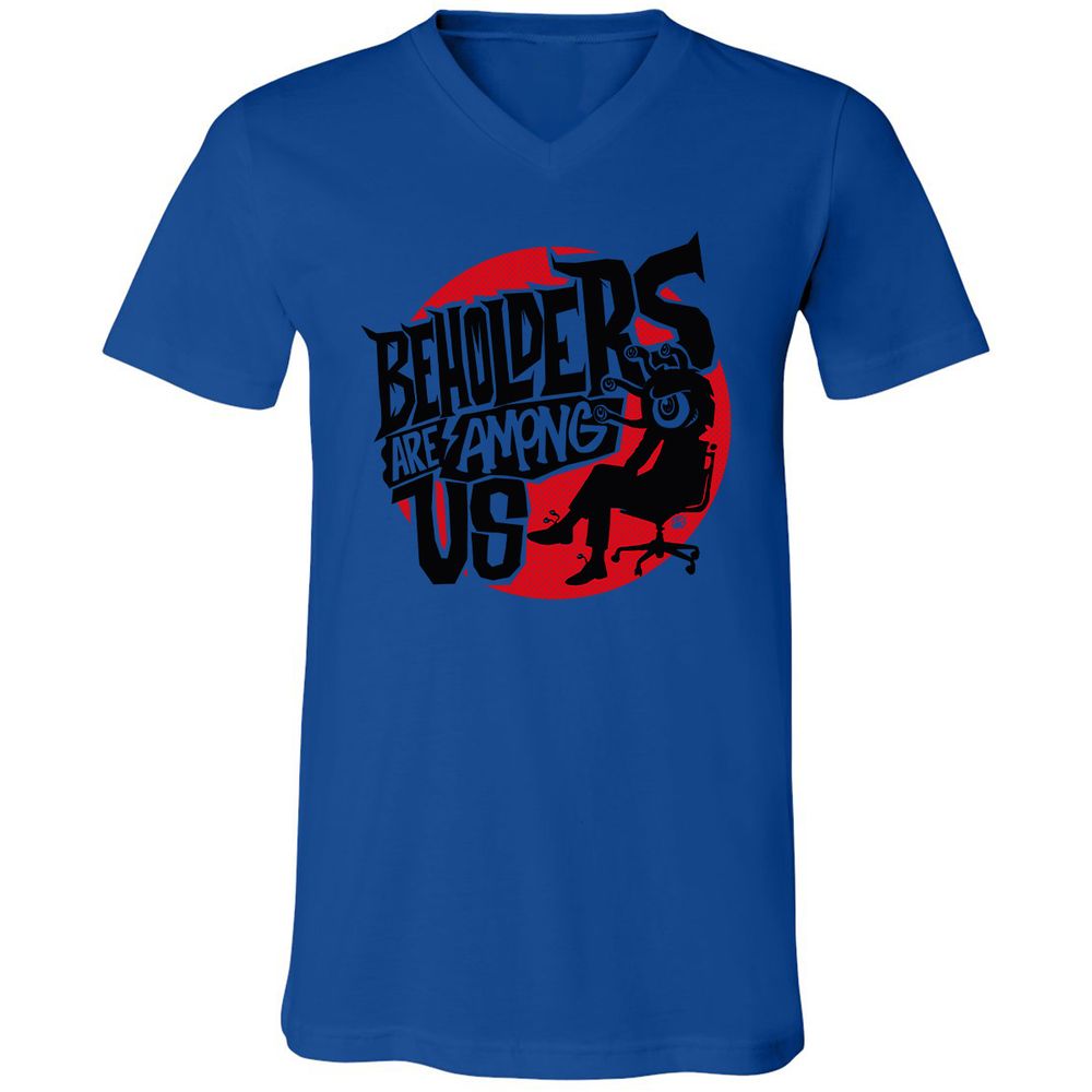 Beholders Are Among Us Unisex V-Neck T-Shirt - True Royal - 4