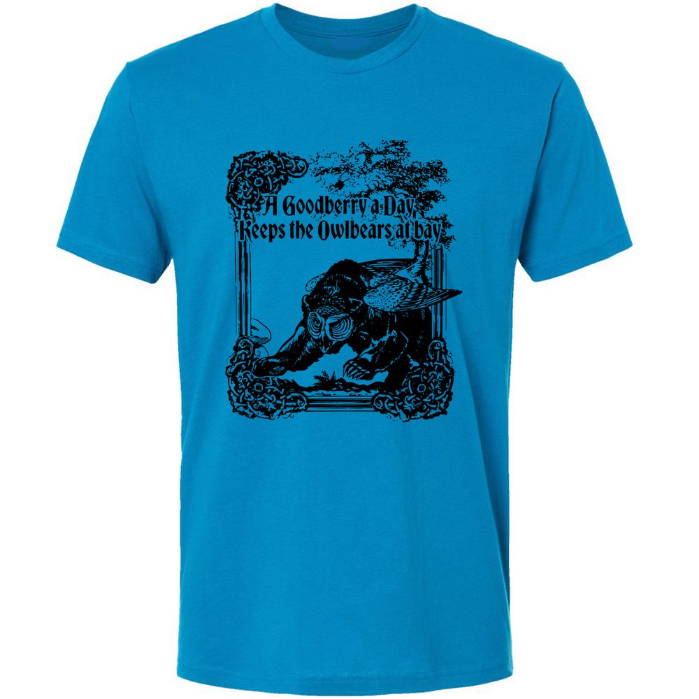 A Goodberry A Day Keeps The Owlbears At Bay Premium Unisex T-Shirt - Turquoise - 4