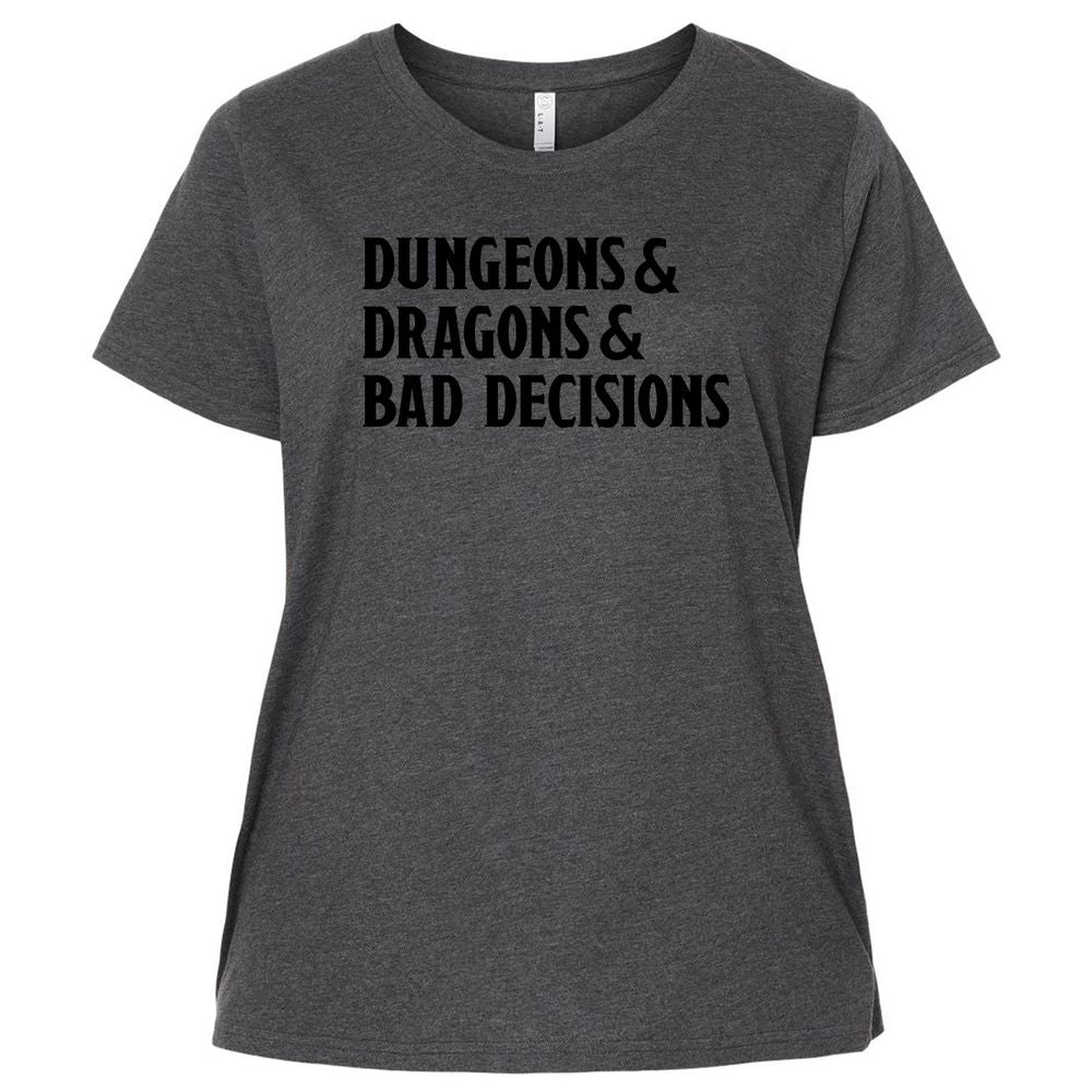 Bad Decisions Ladies Curvy Jersey - Vintage Smoke - 4