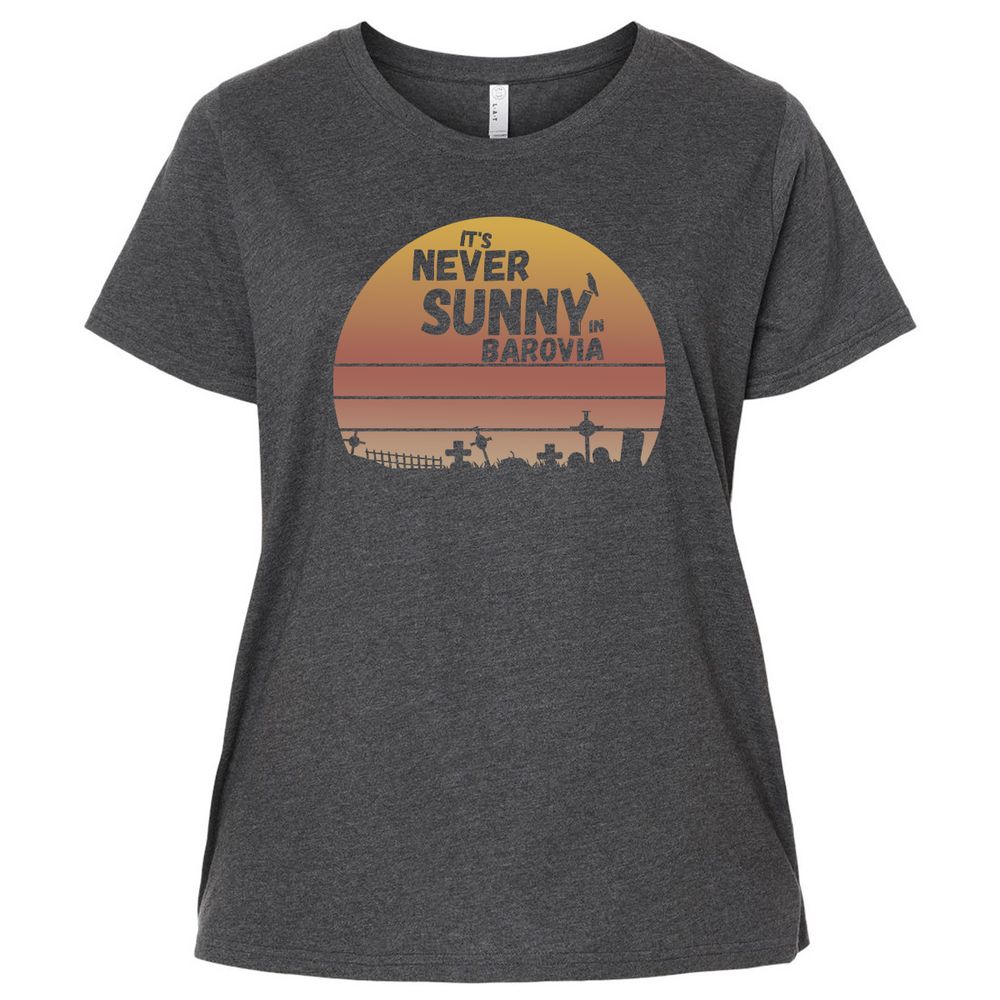 Vintage It's Never Sunny In Barovia Ladies Curvy Jersey - Vintage Smoke - 4