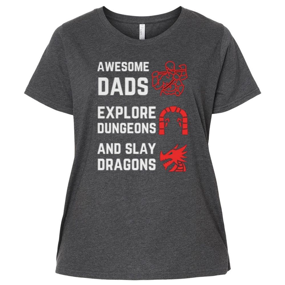 Awesome Dad Fathers Day Ladies Curvy Jersey - Vintage Smoke - 4