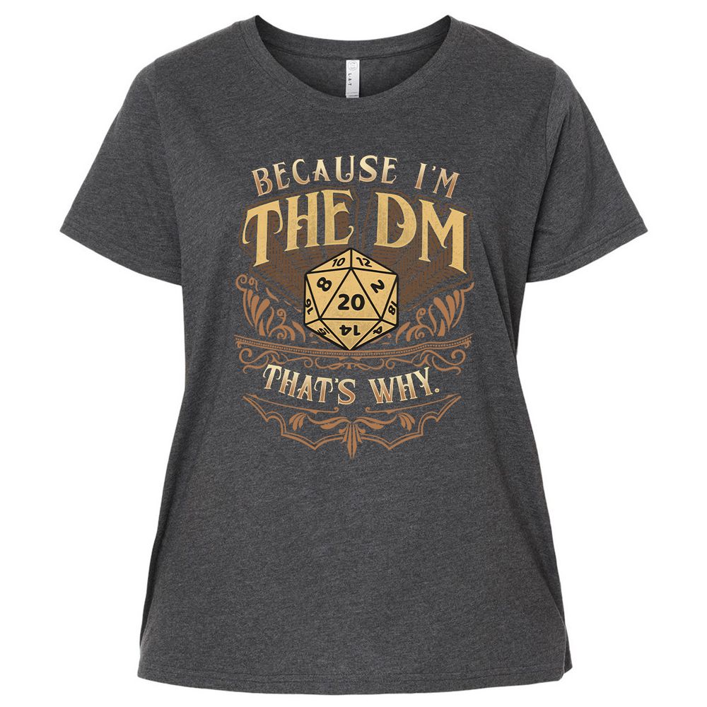 Because I'm The Dm That's Why Ladies Curvy Jersey - Vintage Smoke - 4