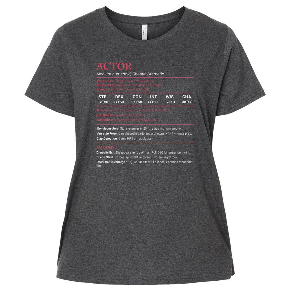 Actor Stats Ladies Curvy Jersey - Vintage Smoke - 4