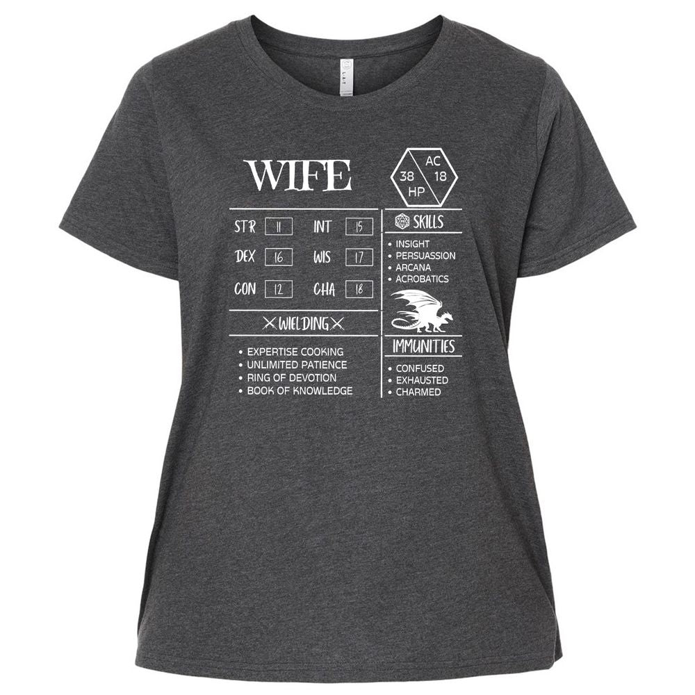 Wife Stats 2 Ladies Curvy Jersey - Vintage Smoke - 4