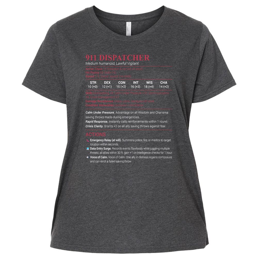 911 Dispatcher Ladies Curvy Jersey - Vintage Smoke - 4