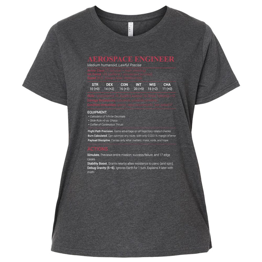 Aerospace Engineer Ladies Curvy Jersey - Vintage Smoke - 4