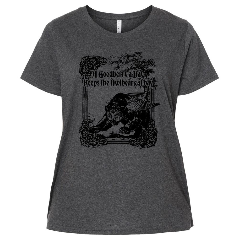 A Goodberry A Day Keeps The Owlbears At Bay Ladies Curvy Jersey - Vintage Smoke - 4