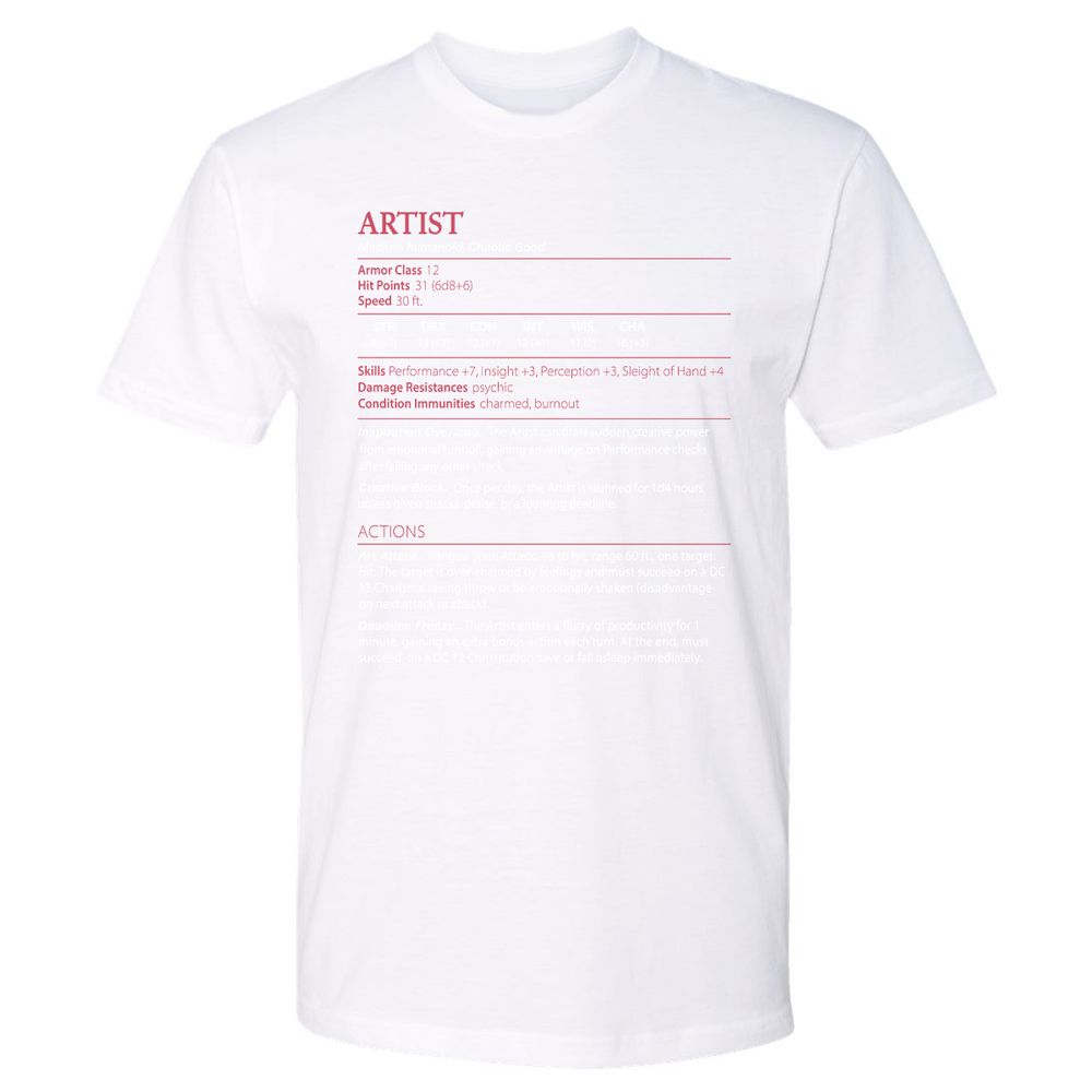 Artist Stats Premium Unisex T-Shirt - White - 4