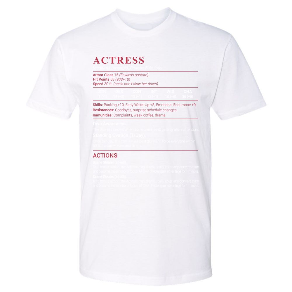 Actress Stats Premium Unisex T-Shirt - White - 4