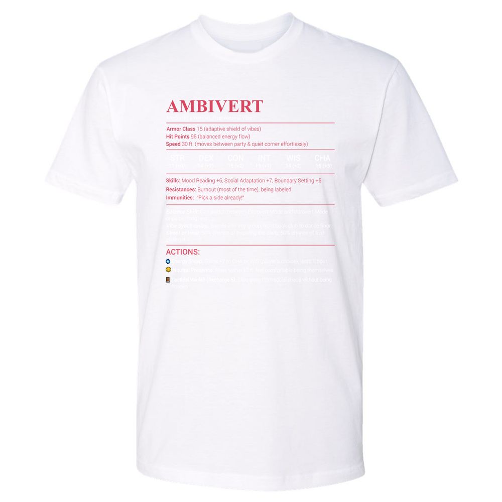 Ambivert Stats Premium Unisex T-Shirt - White - 4